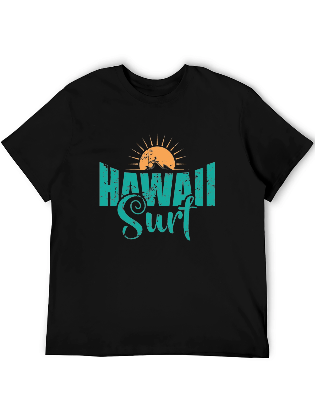 Hawaii Surf Graphic Tee - Black
