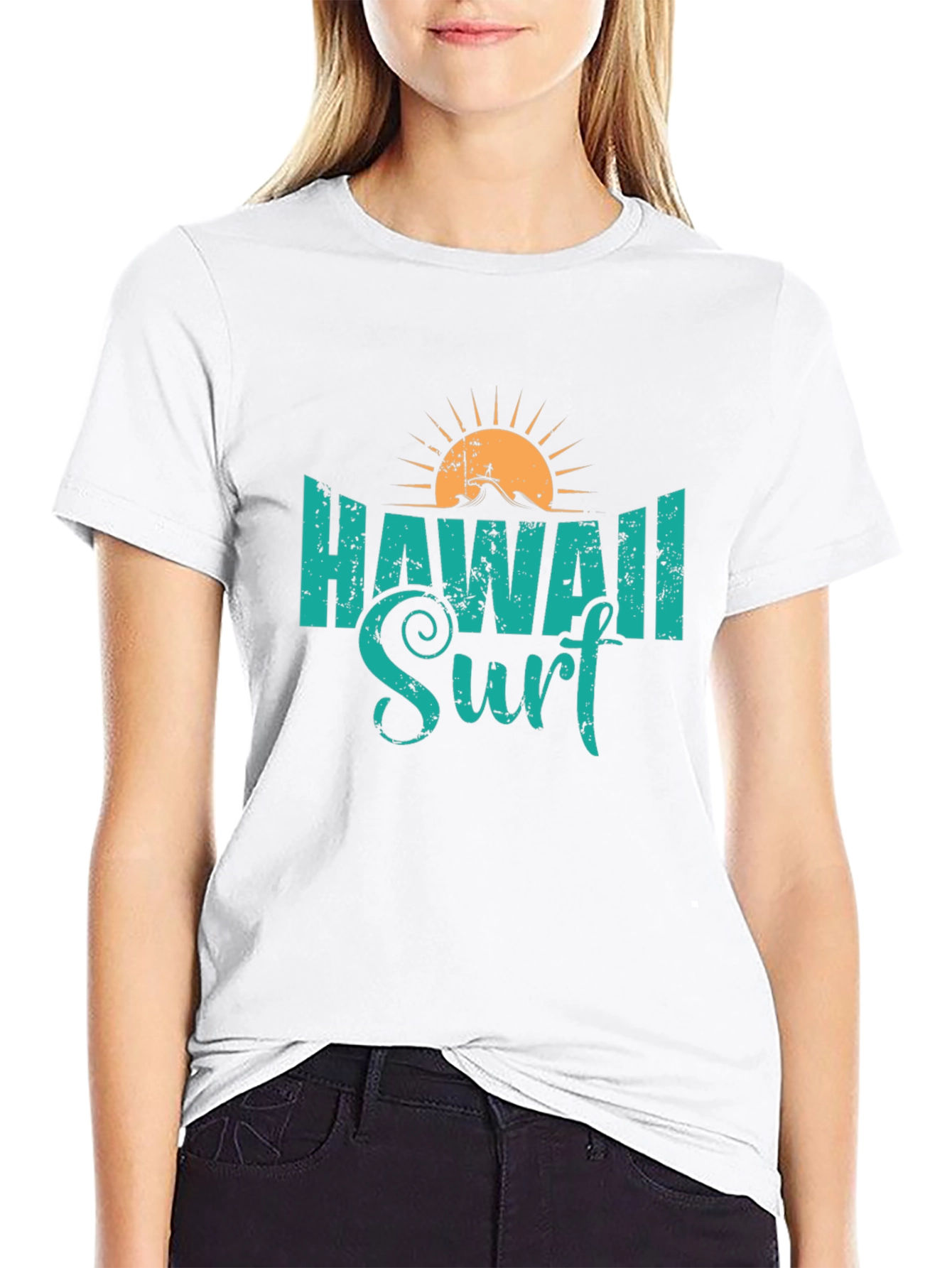 Hawaii Surf Graphic Tee - Black