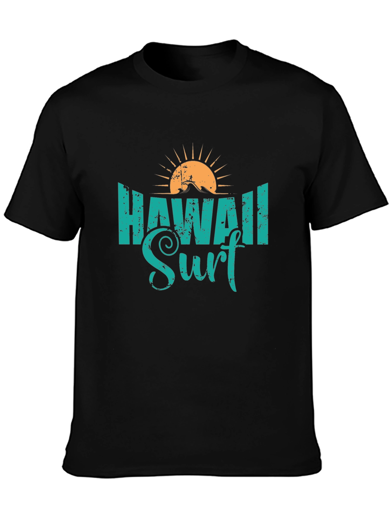 Hawaii Surf Graphic Tee - Black