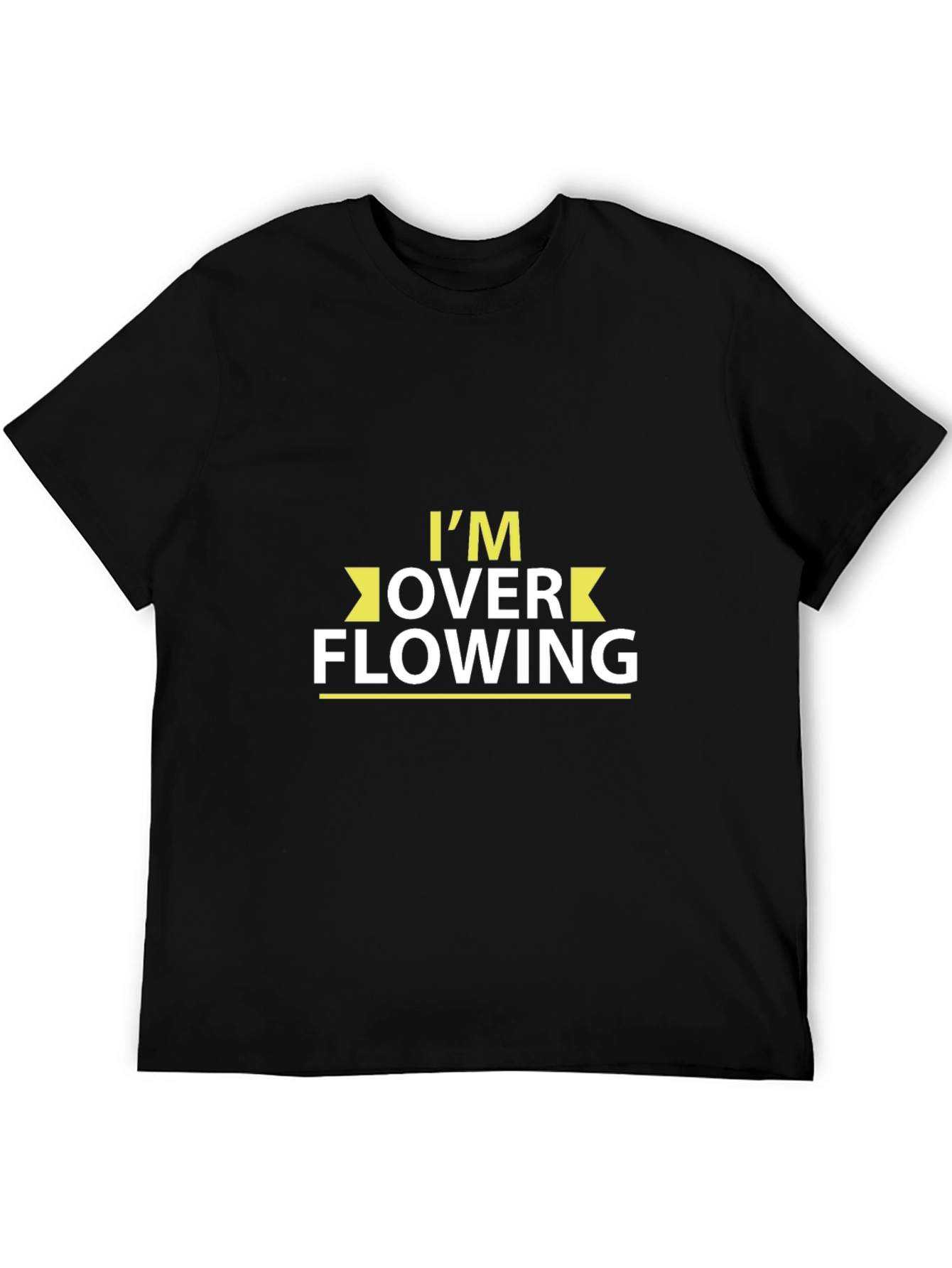 Overflowing Tee: Black Cotton Blend T-Shirt