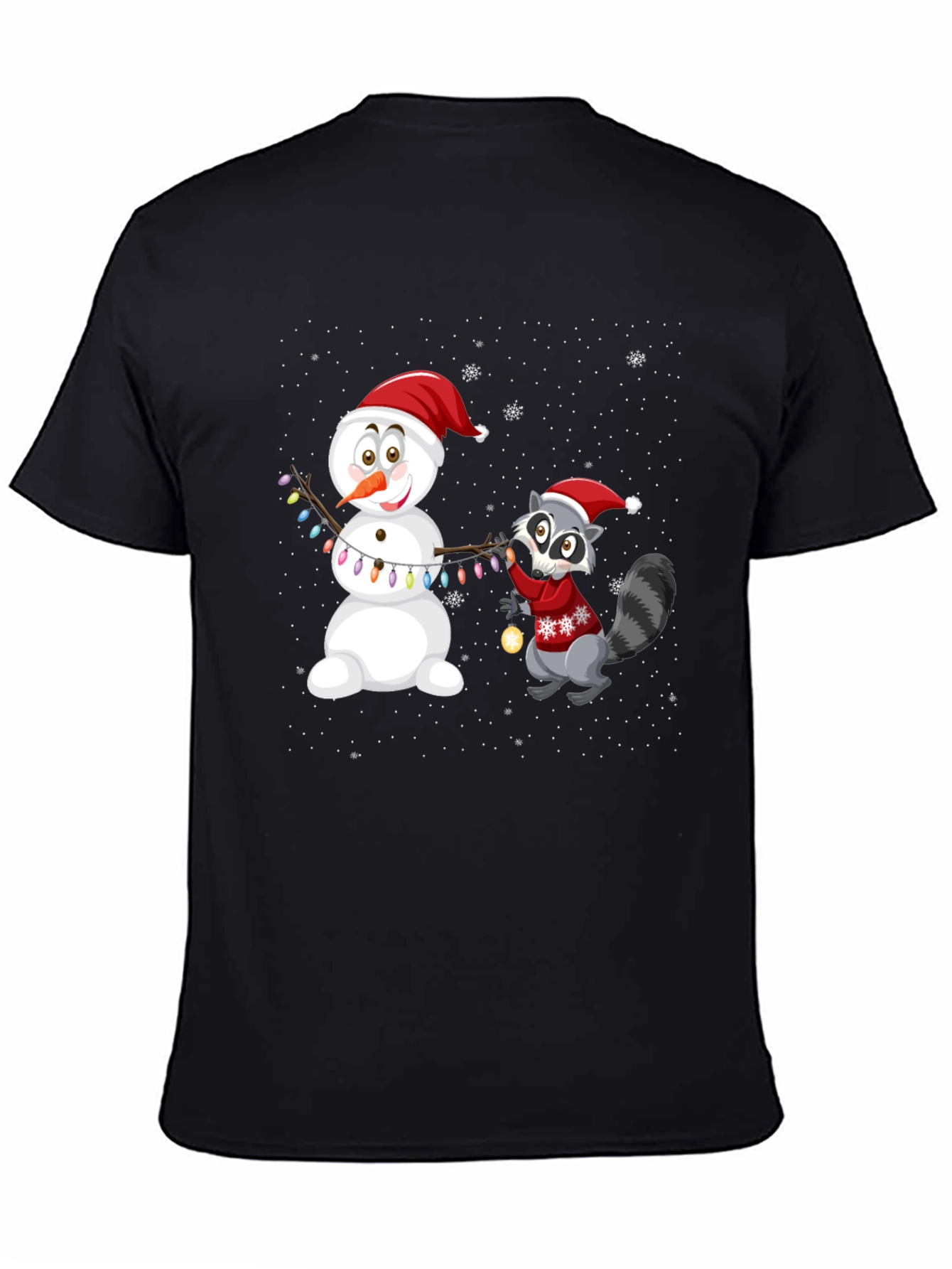 Holiday Snowman & Raccoon Graphic Tee