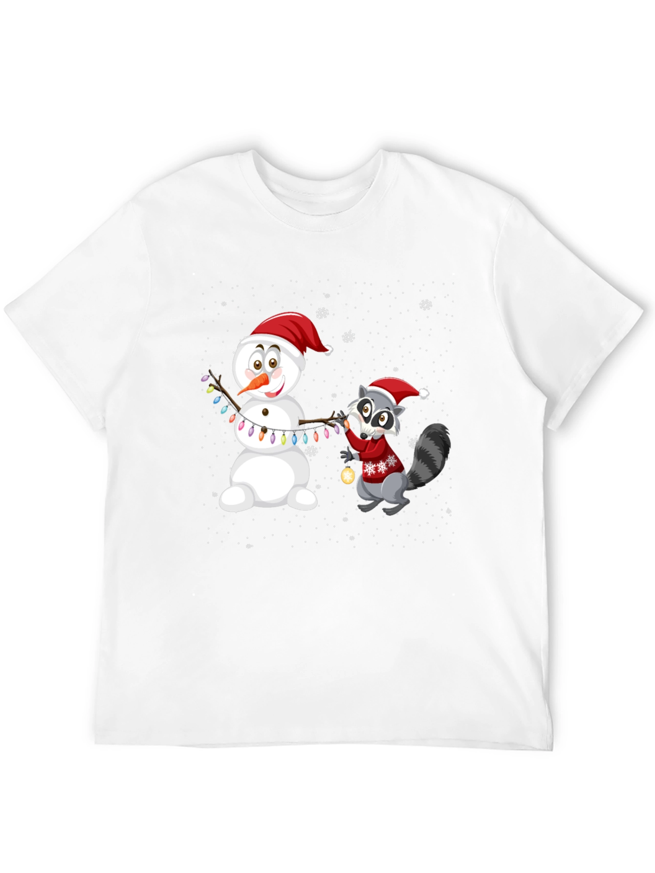 Holiday Snowman & Raccoon Graphic Tee