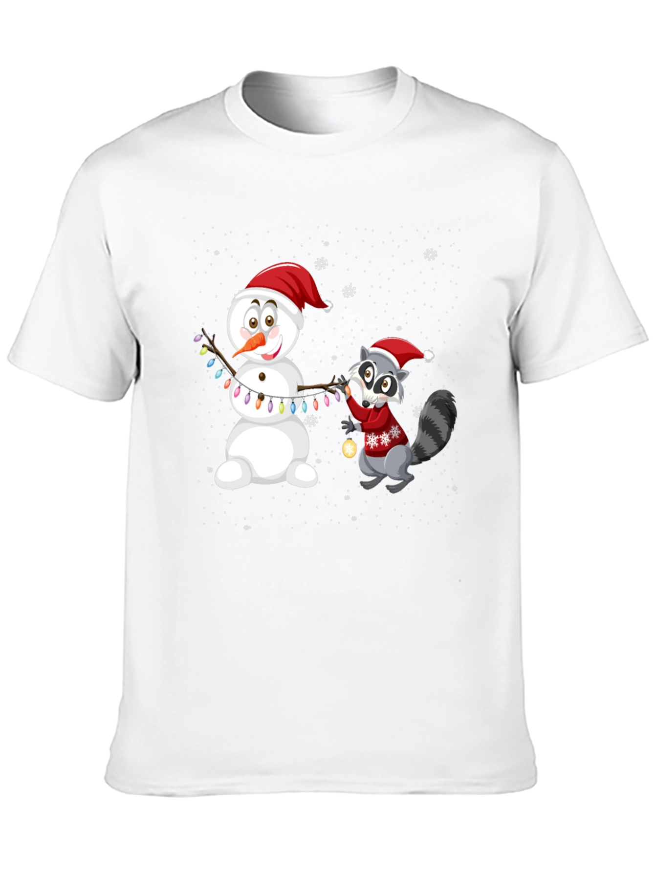 Holiday Snowman & Raccoon Graphic Tee