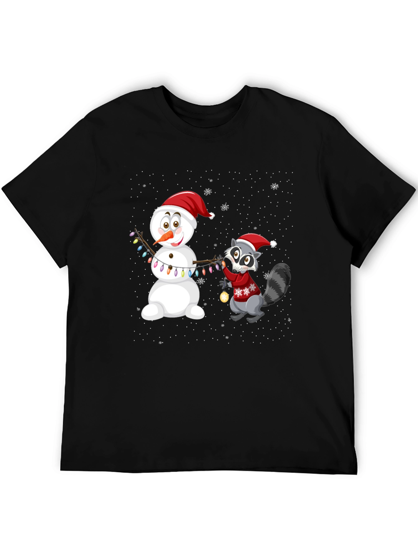 Holiday Snowman & Raccoon Graphic Tee
