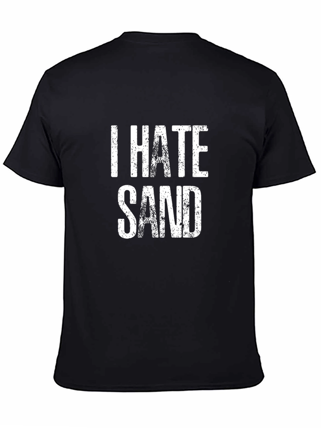 I Hate Sand Mens Black Graphic Tee