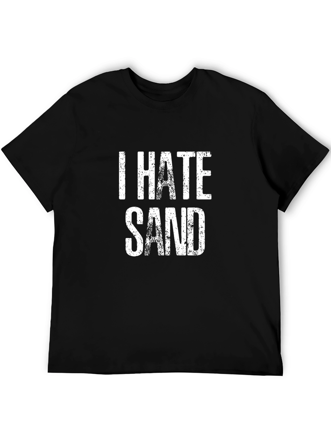 I Hate Sand Mens Black Graphic Tee