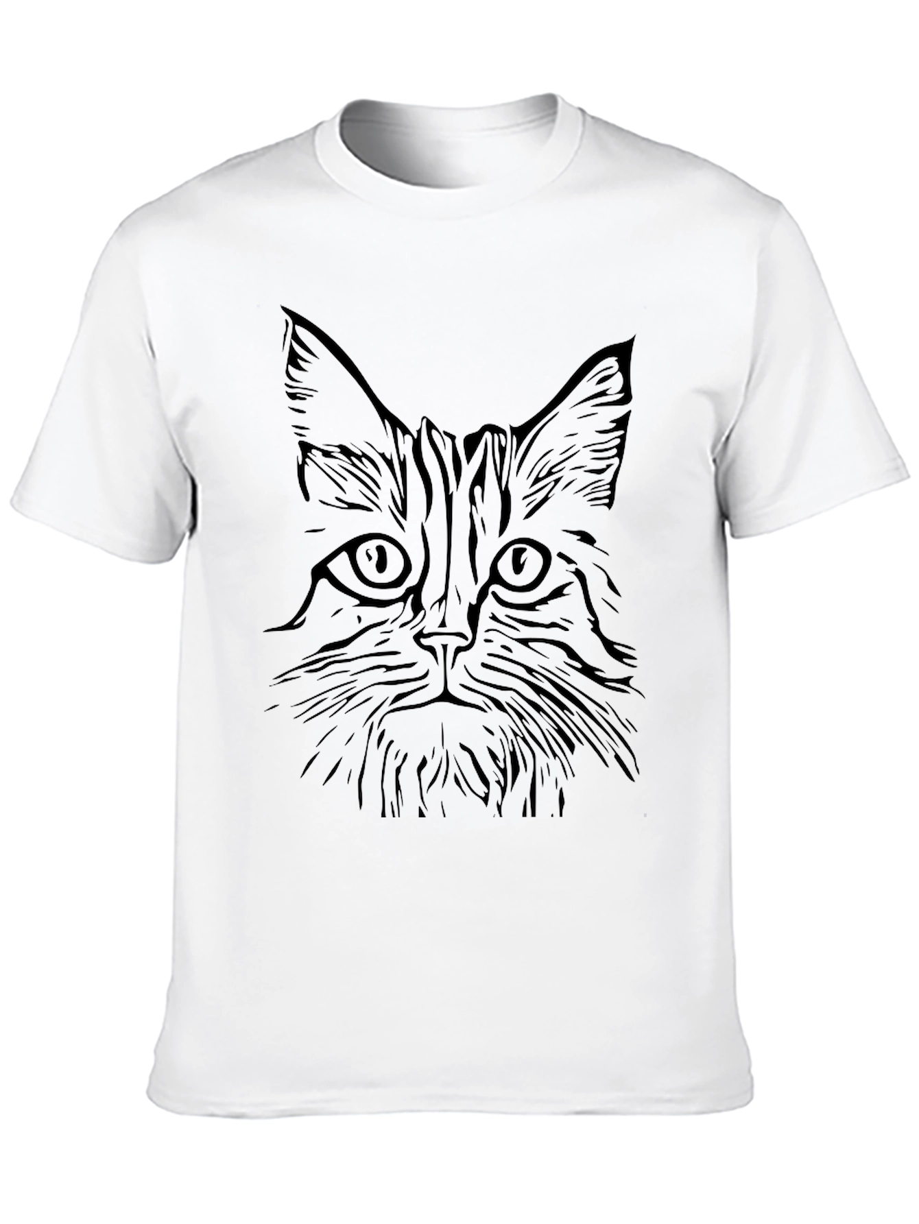 Black Cat Face Graphic T-Shirt