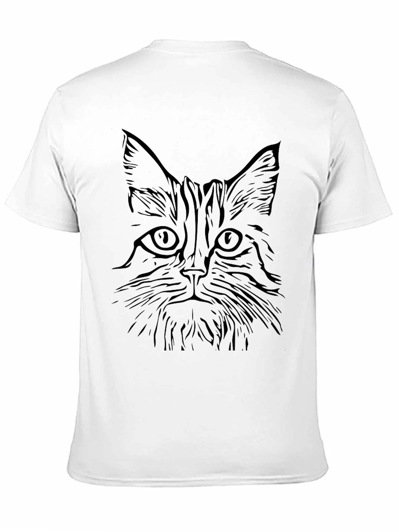 Black Cat Face Graphic T-Shirt