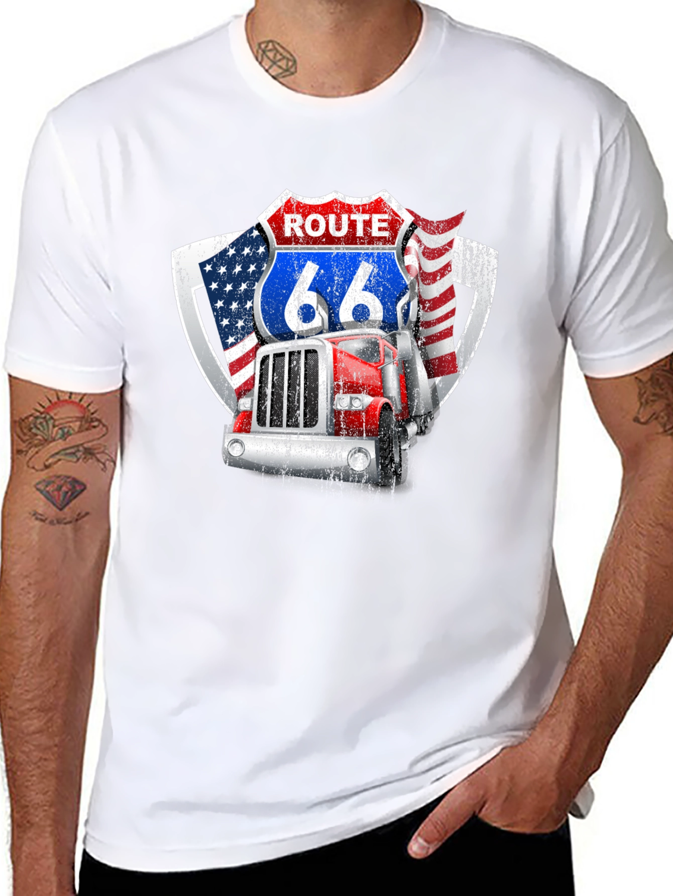 Route 66 Trucker Graphic Tee