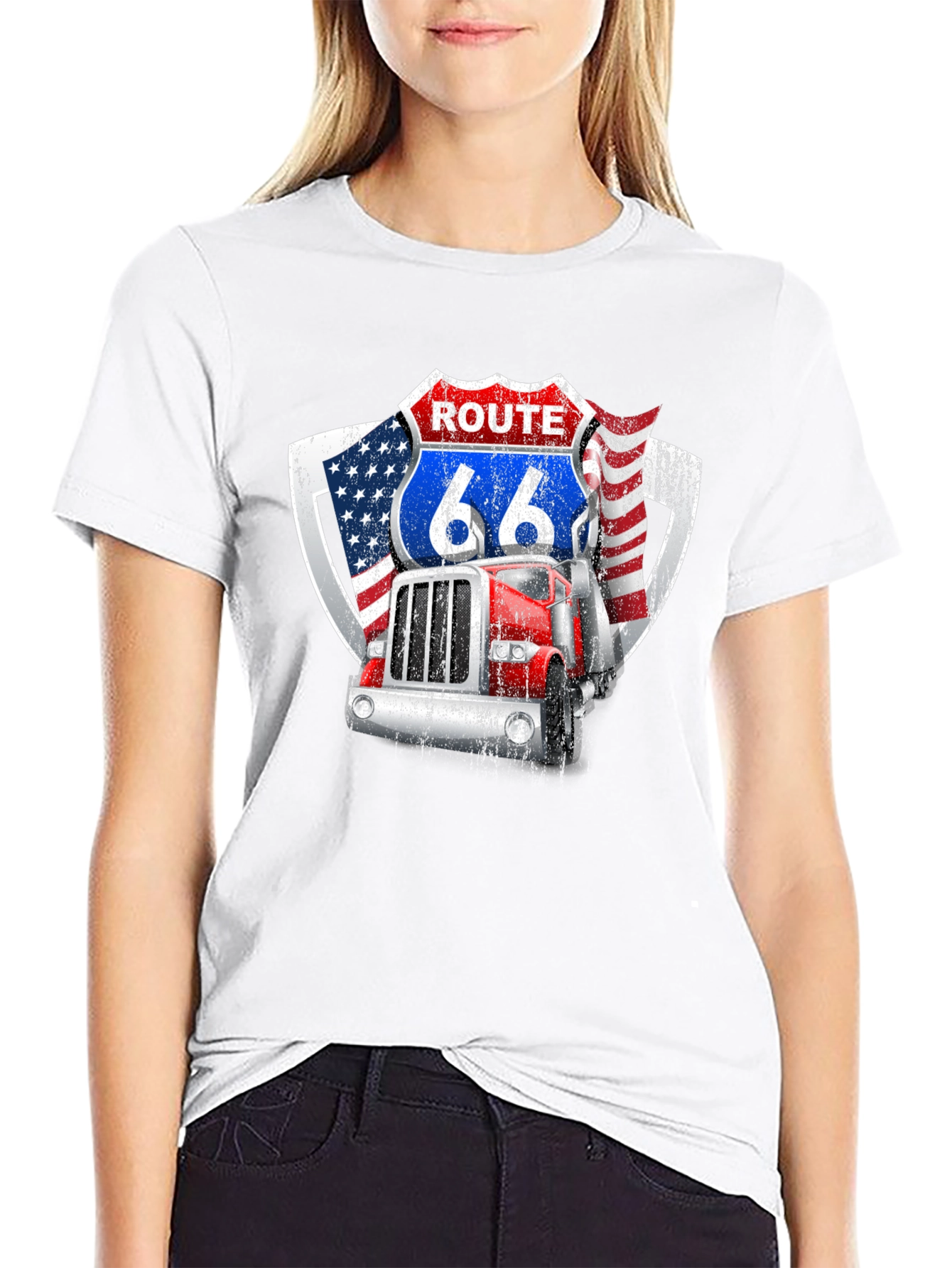 Route 66 Trucker Graphic Tee
