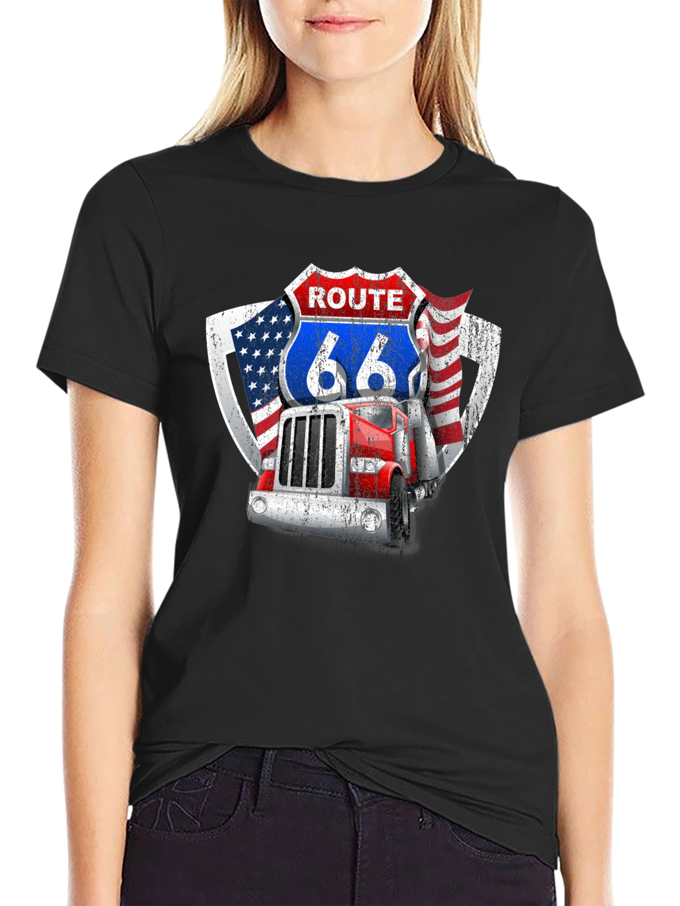 Route 66 Trucker Graphic Tee