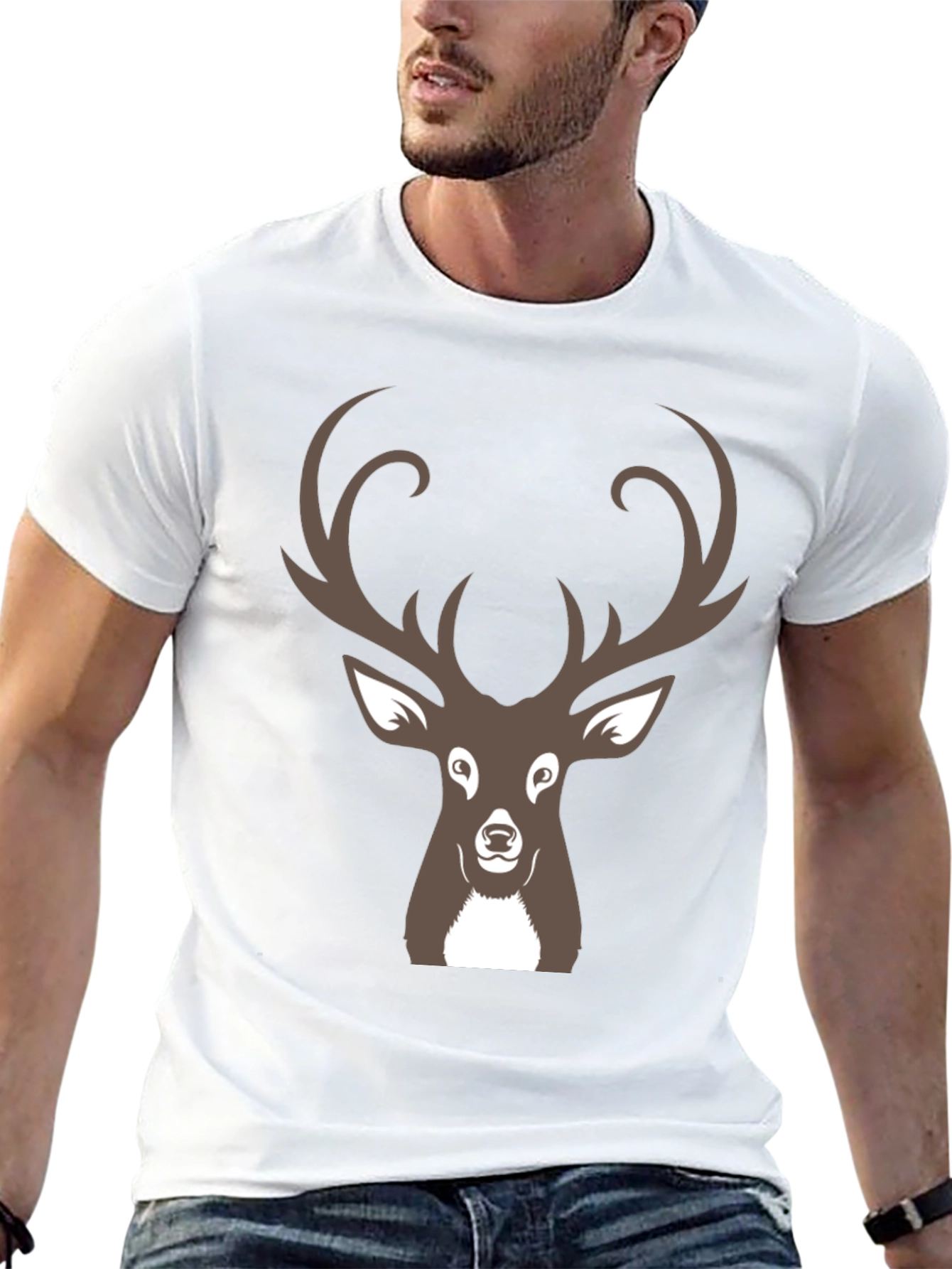 Deer Graphic Black T-Shirt