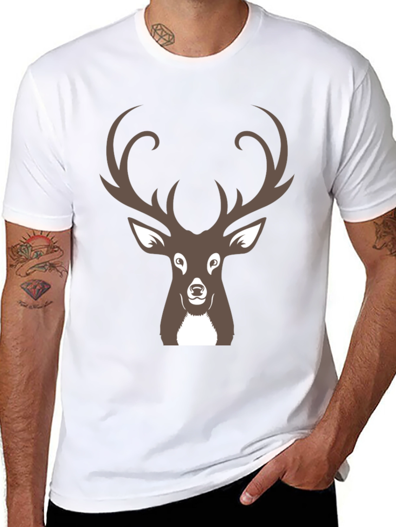 Deer Graphic Black T-Shirt