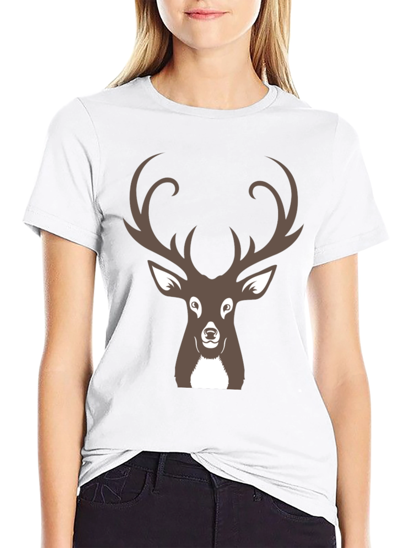 Deer Graphic Black T-Shirt