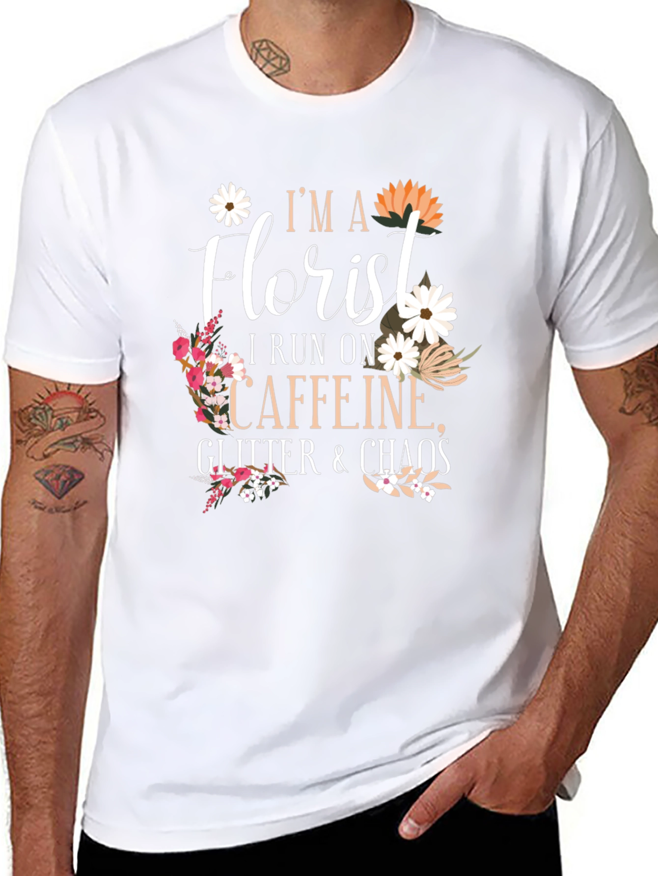 Florist T-Shirt - Caffeine Glitter Chaos