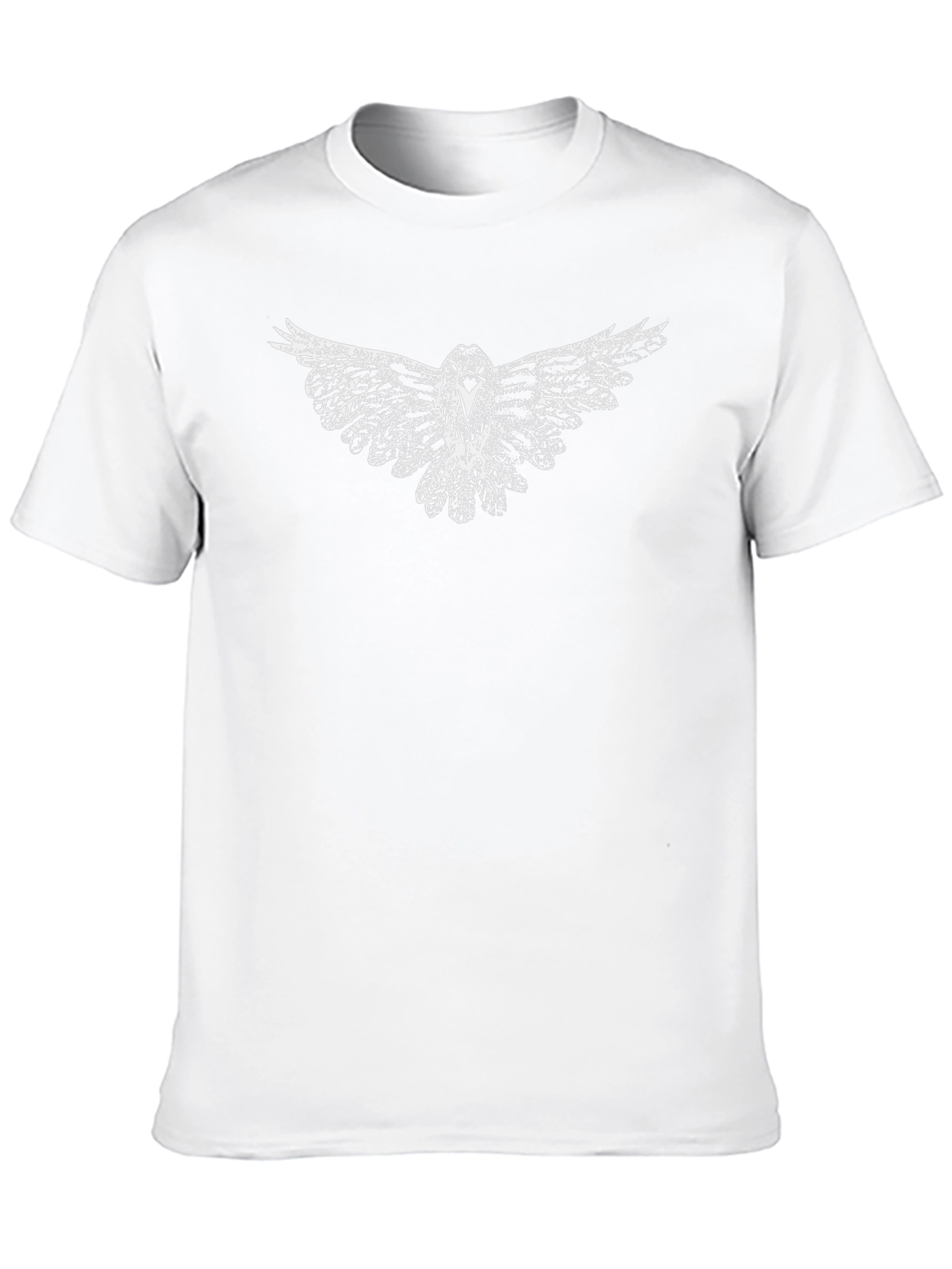 Black T-Shirt with Graphic Bird Design