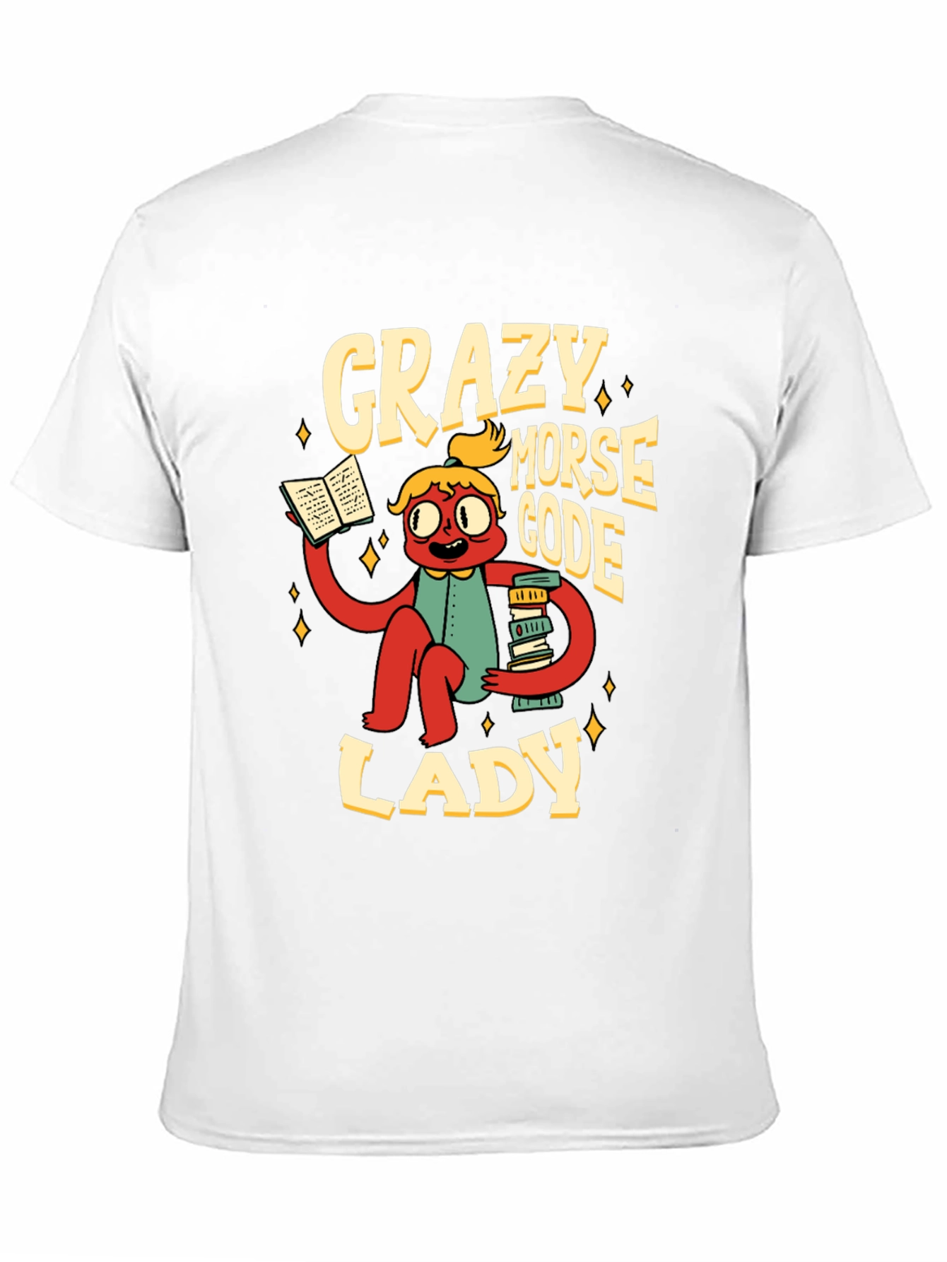 Crazy Morse Code Lady Graphic T-Shirt