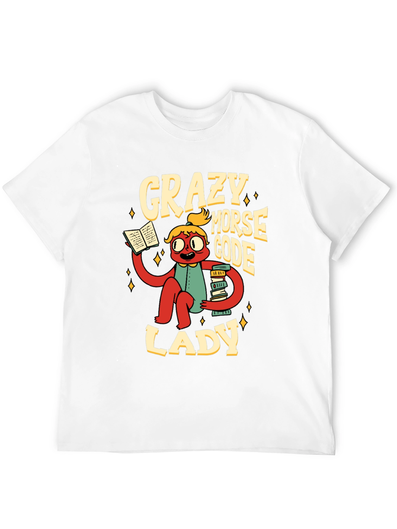 Crazy Morse Code Lady Graphic T-Shirt