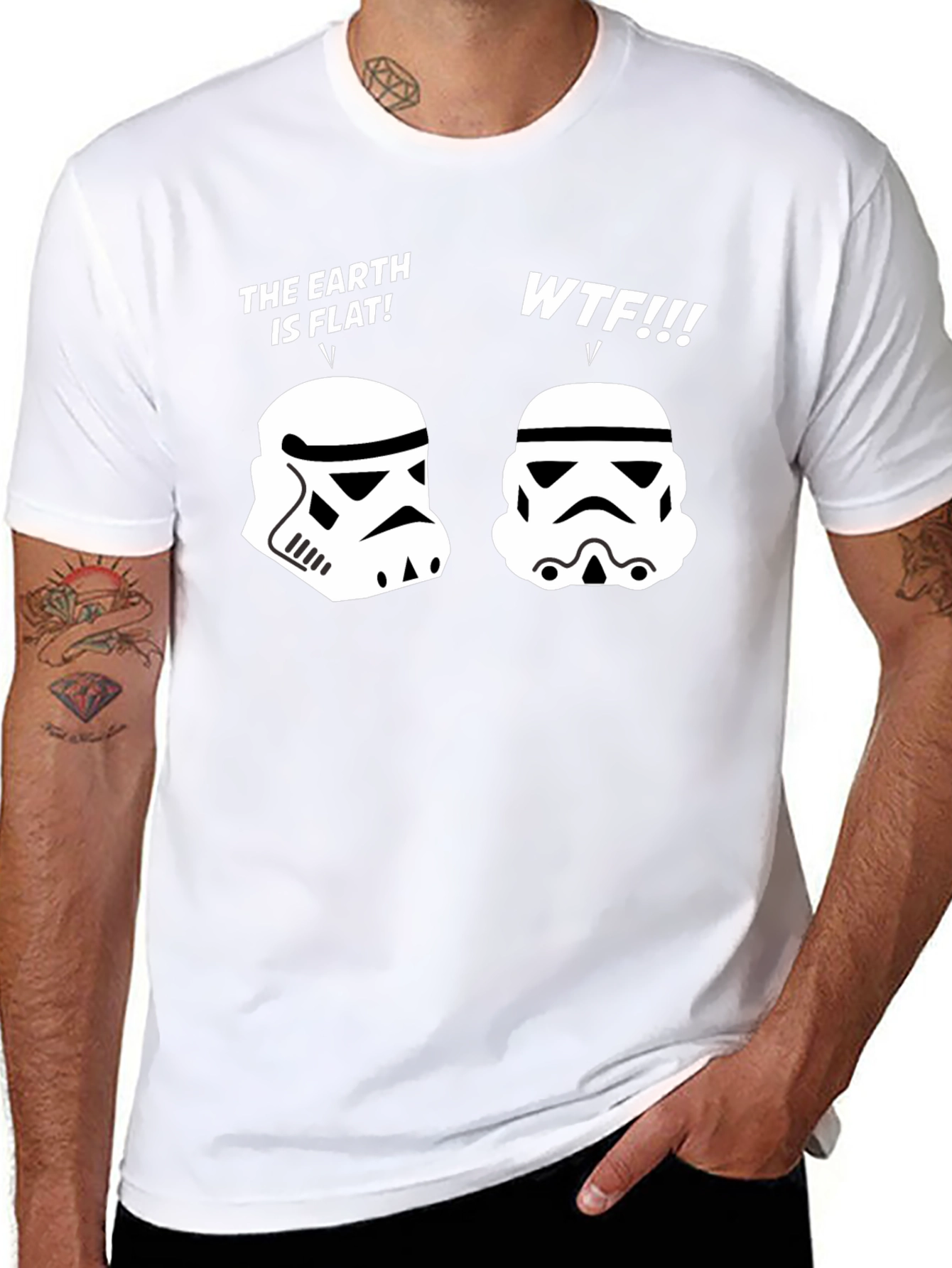 Flat Earth Stormtrooper Humor Tee