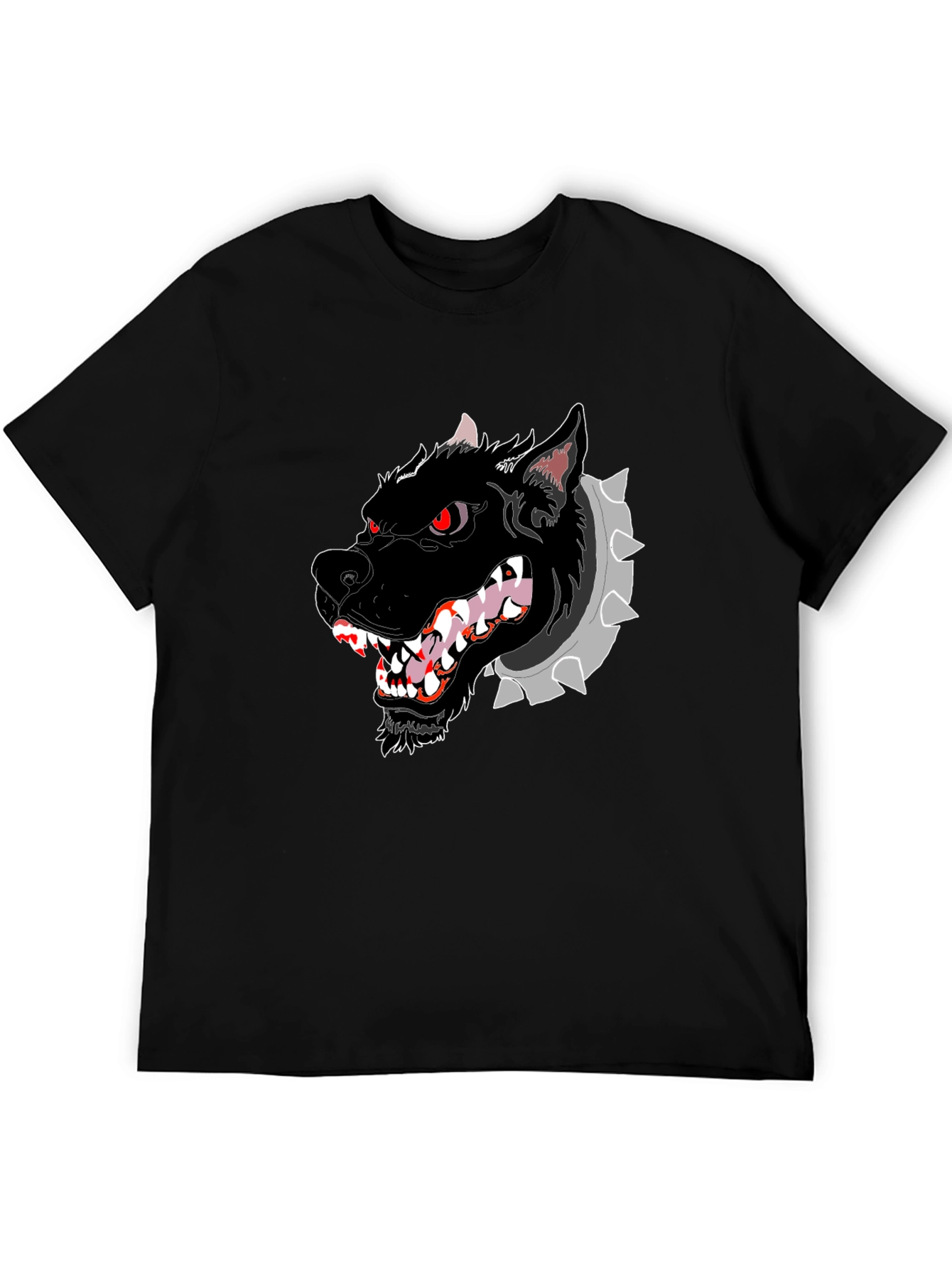 Mens Black T-Shirt with Graphic Dog