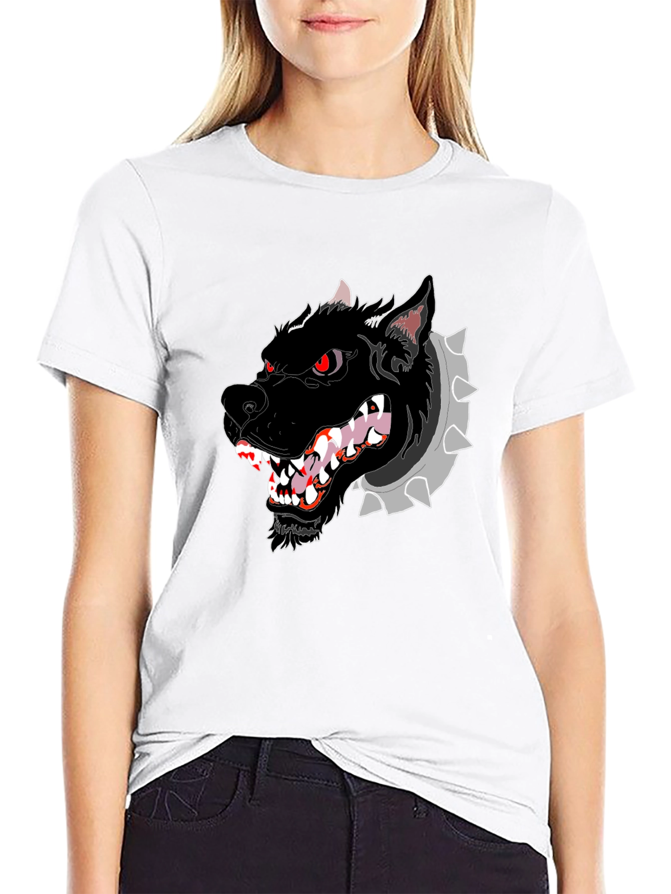 Mens Black T-Shirt with Graphic Dog