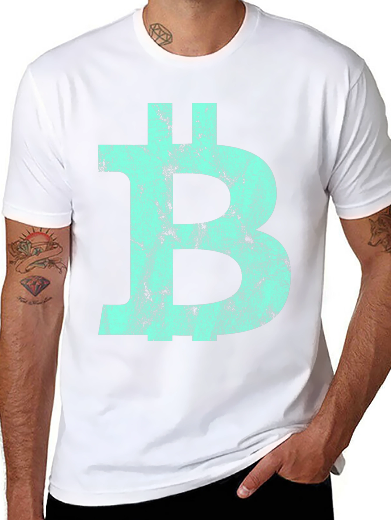 Bitcoin Distressed Logo Graphic Tee