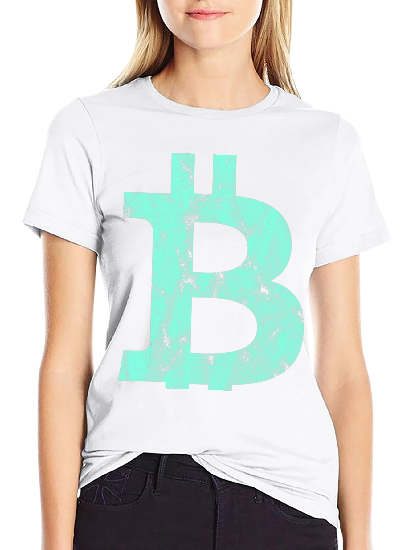 Bitcoin Distressed Logo Graphic Tee