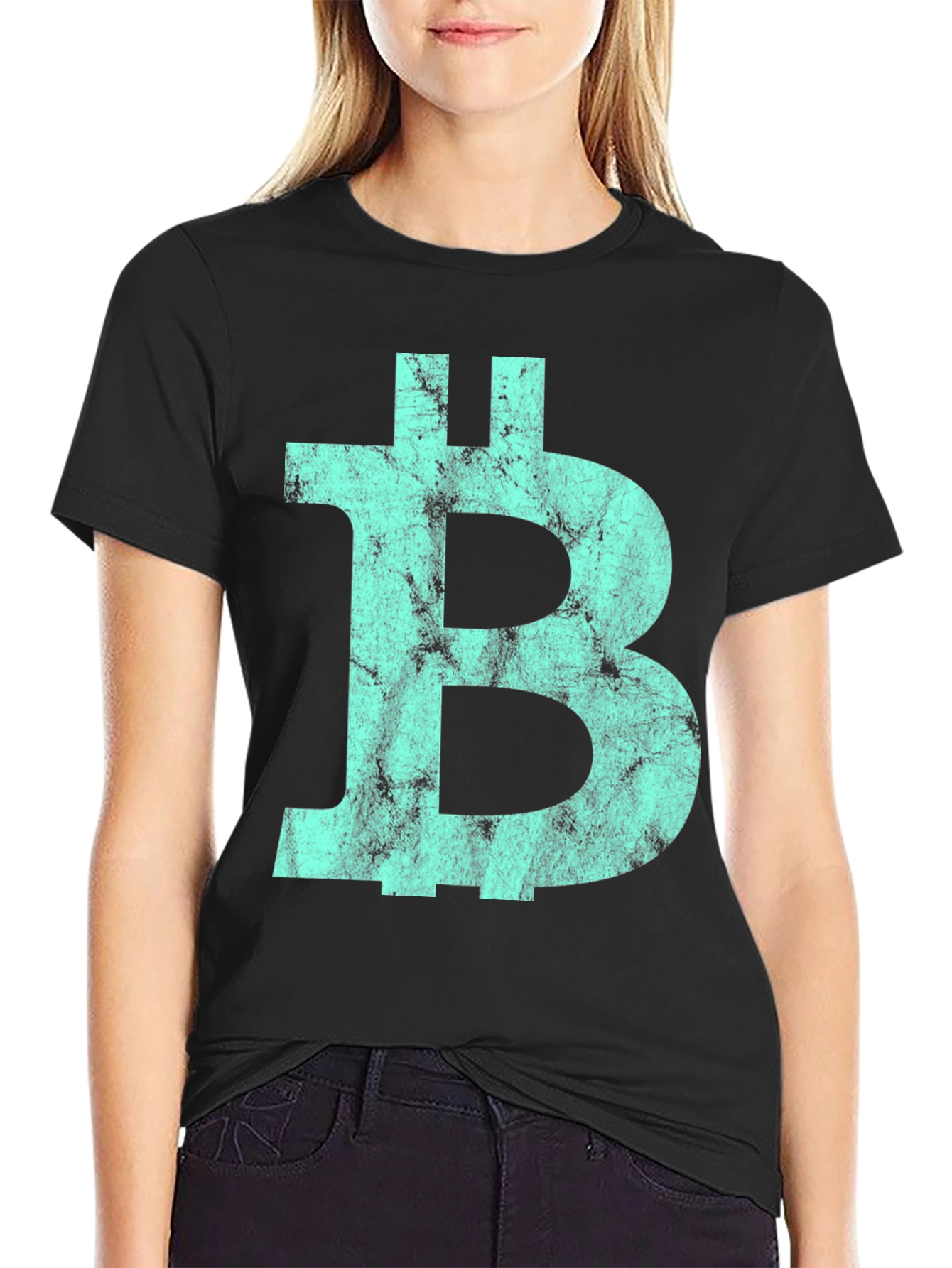 Bitcoin Distressed Logo Graphic Tee