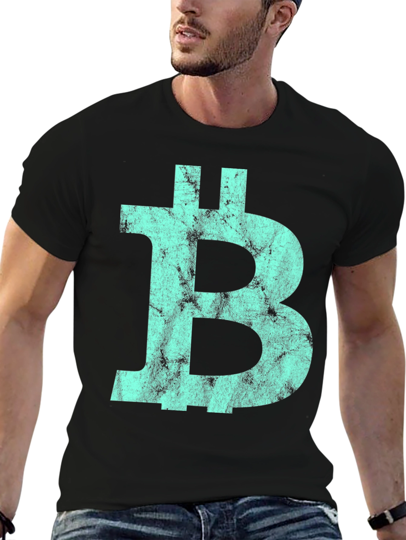 Bitcoin Distressed Logo Graphic Tee