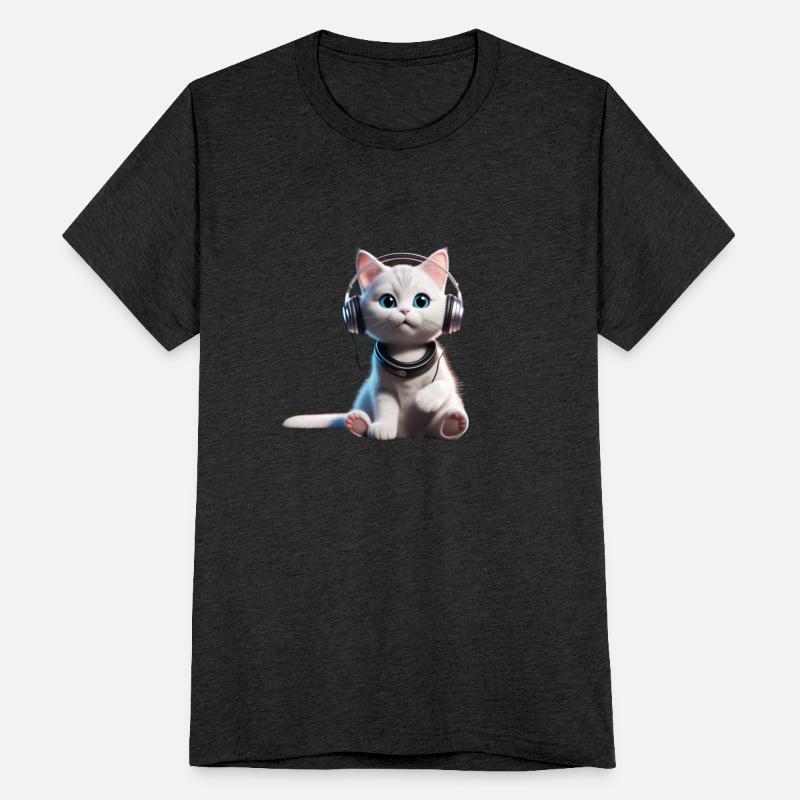 Music Lover Cat V II on Unisex Poly Cotton