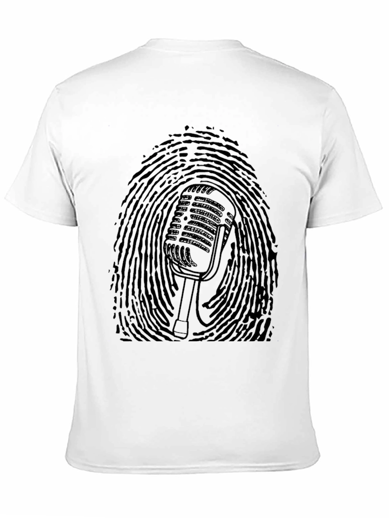 Retro Microphone Fingerprint Graphic Tee