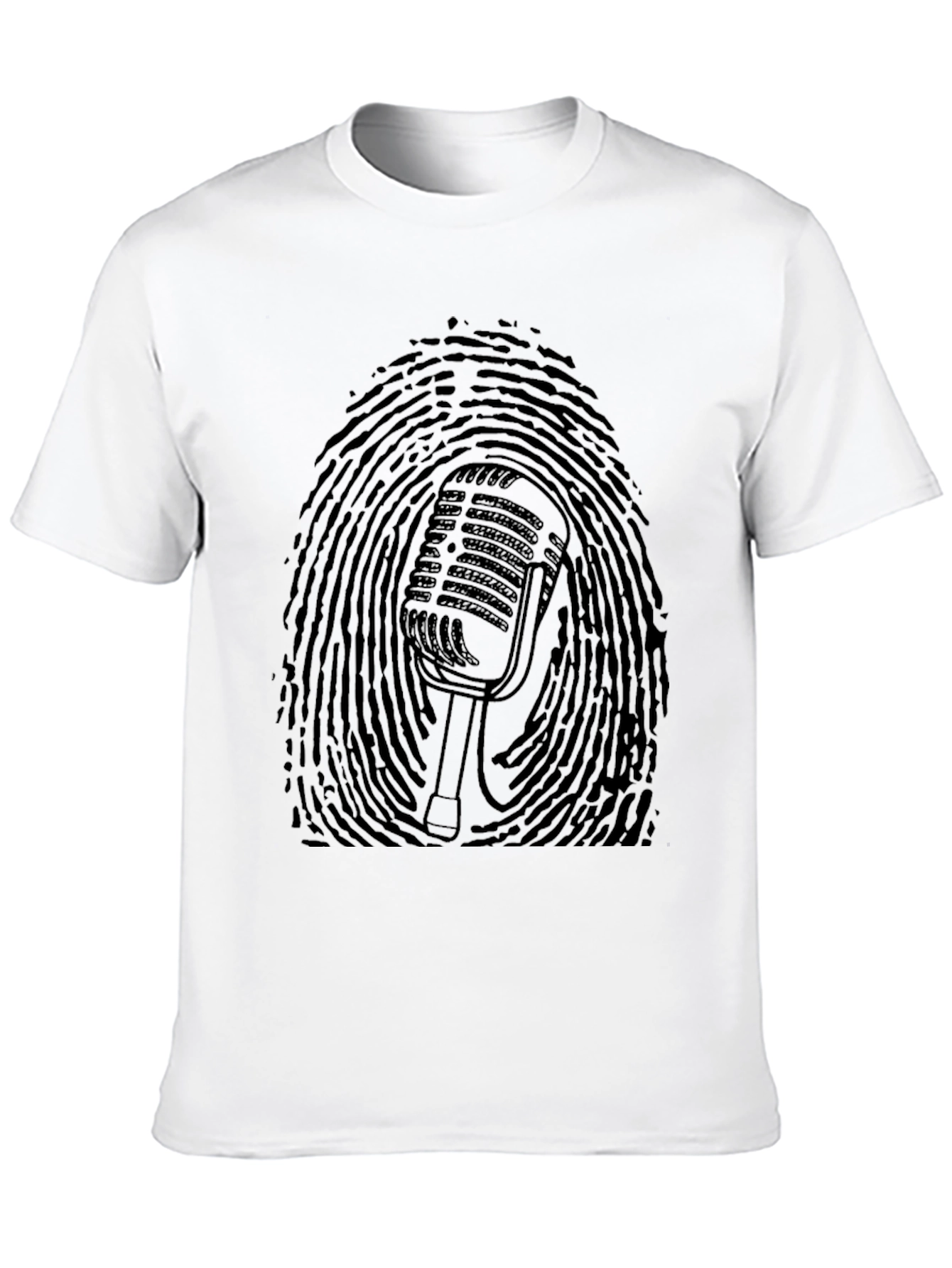 Retro Microphone Fingerprint Graphic Tee