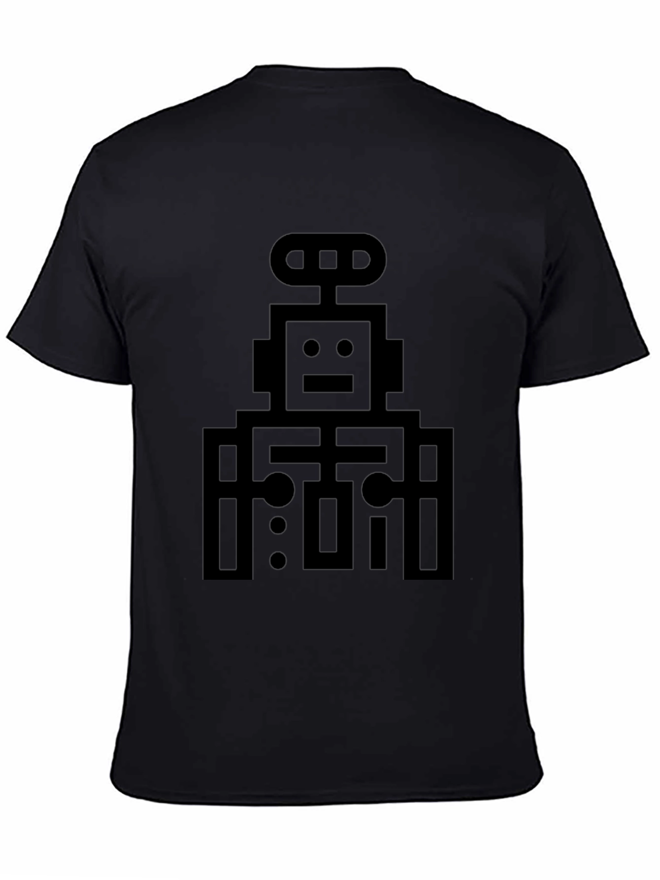 Retro Robot Graphic T-Shirt - Black