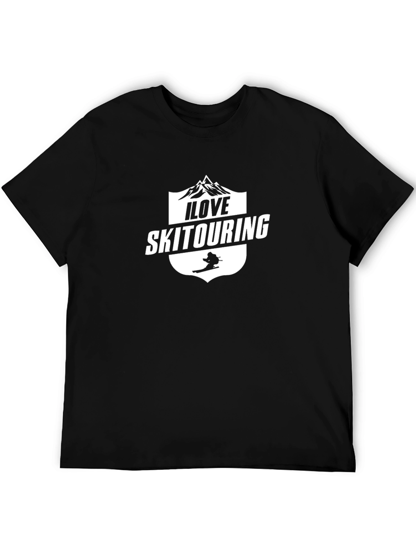 I Love Ski Touring Black T-Shirt