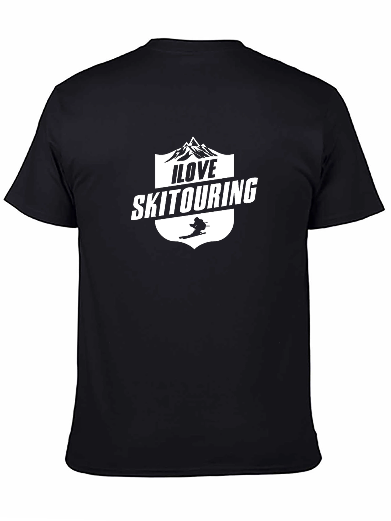 I Love Ski Touring Black T-Shirt