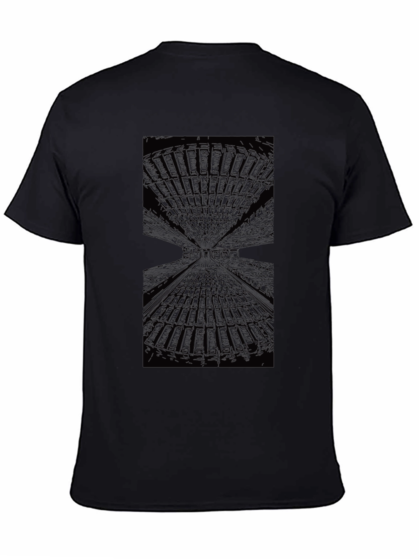Abstract Tunnel Vision Black T-Shirt