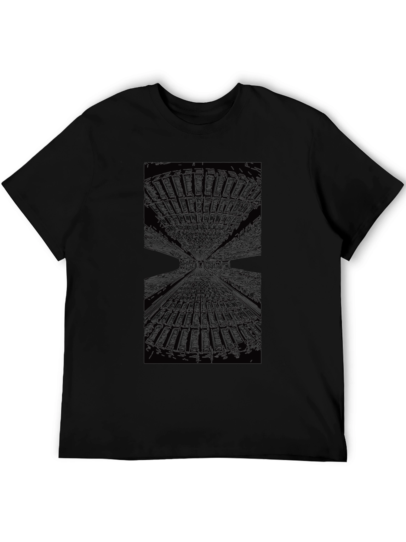 Abstract Tunnel Vision Black T-Shirt