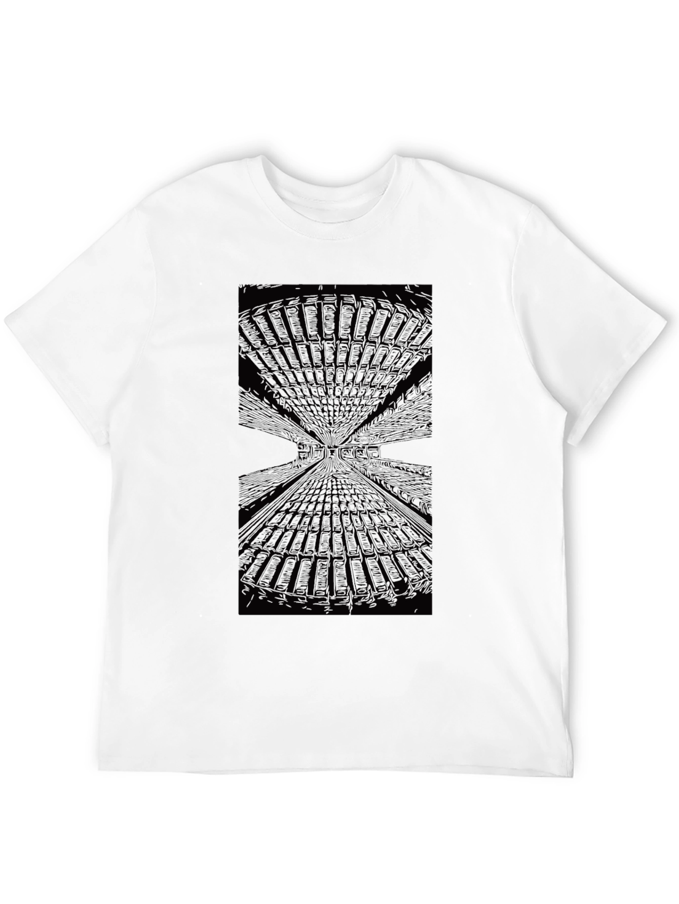 Abstract Tunnel Vision Black T-Shirt