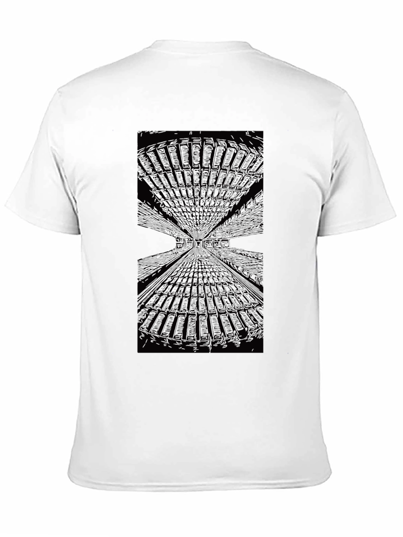 Abstract Tunnel Vision Black T-Shirt