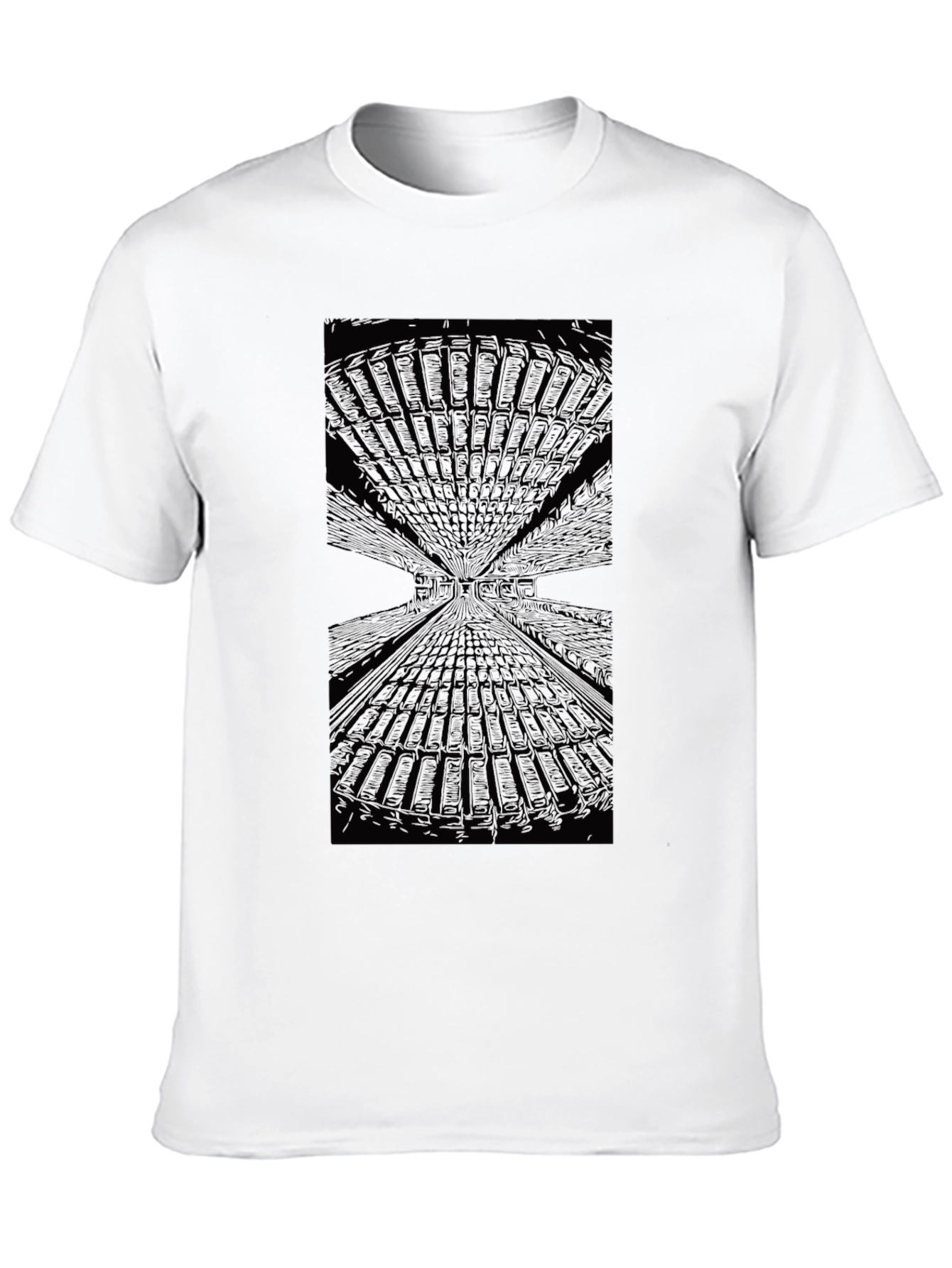 Abstract Tunnel Vision Black T-Shirt