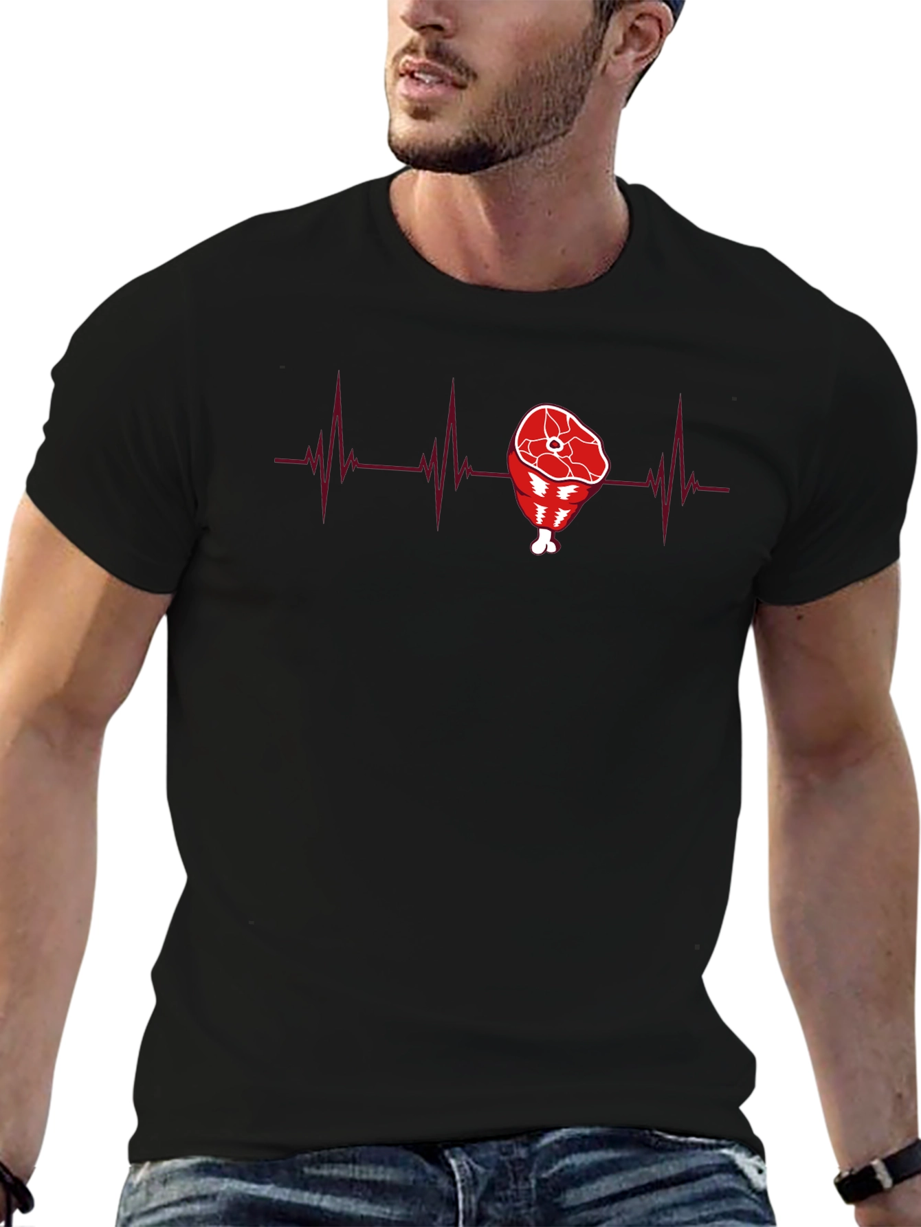 Meat Lover Heartbeat T-Shirt - Funny Graphic Tee