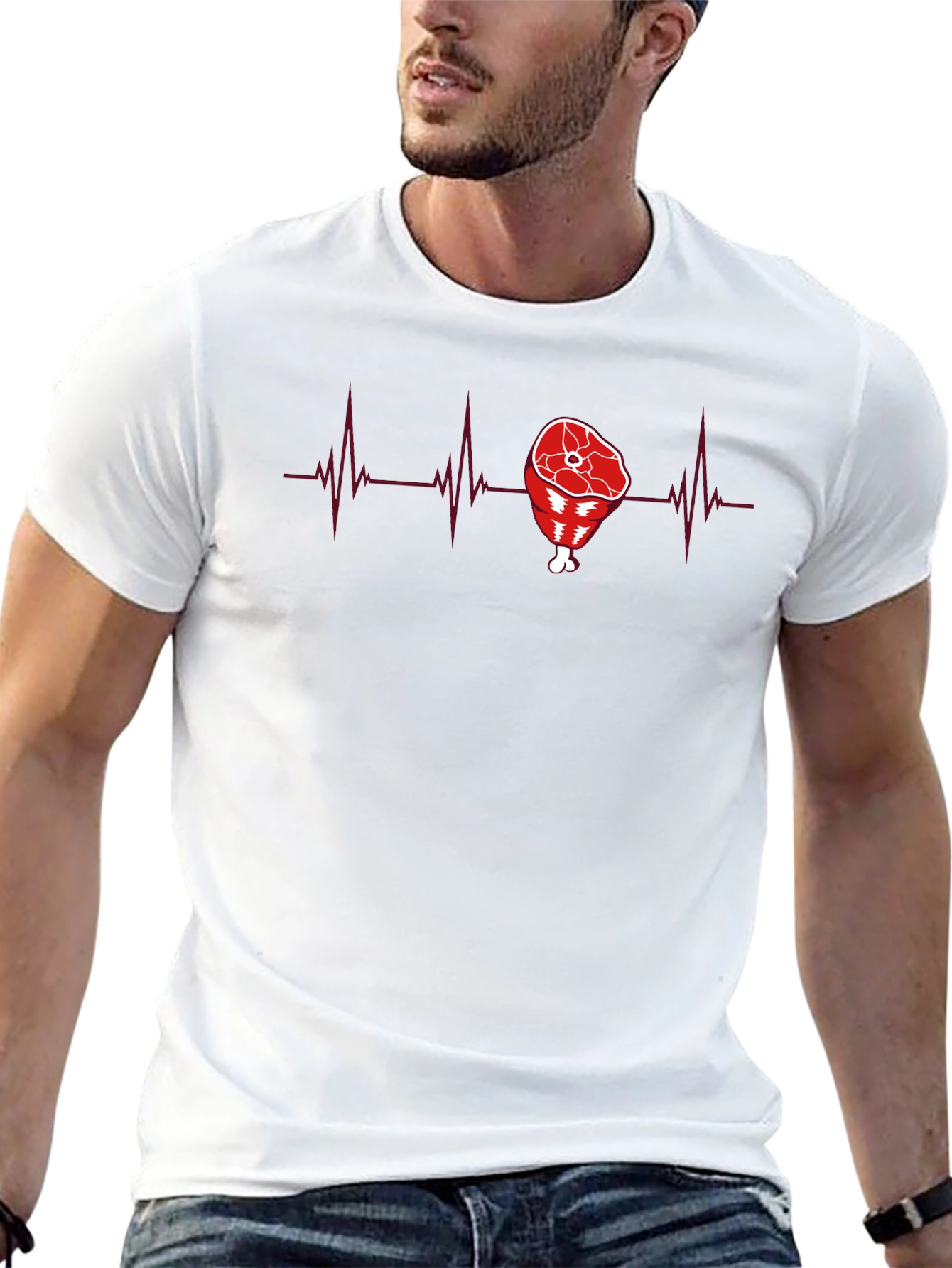 Meat Lover Heartbeat T-Shirt - Funny Graphic Tee