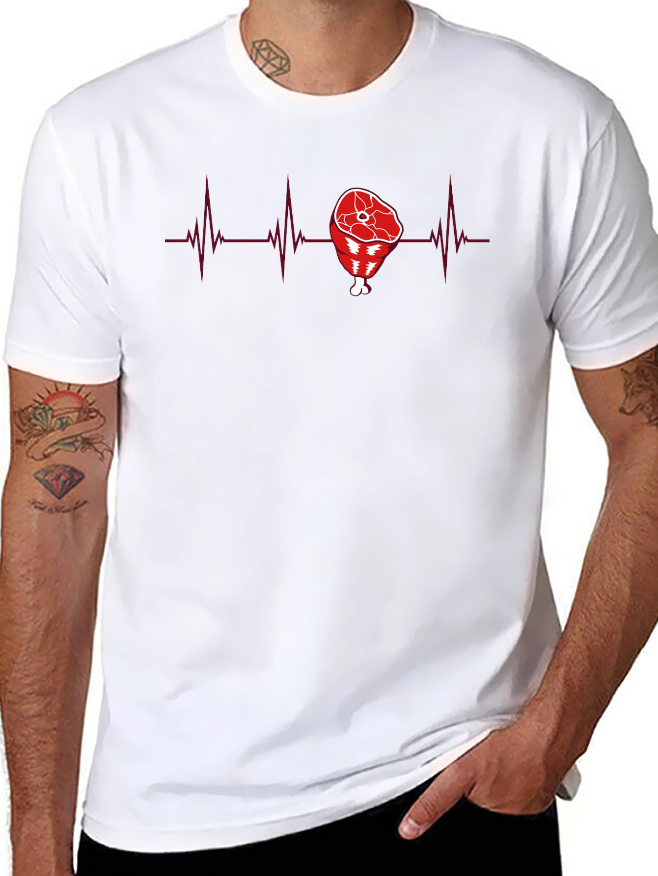 Meat Lover Heartbeat T-Shirt - Funny Graphic Tee