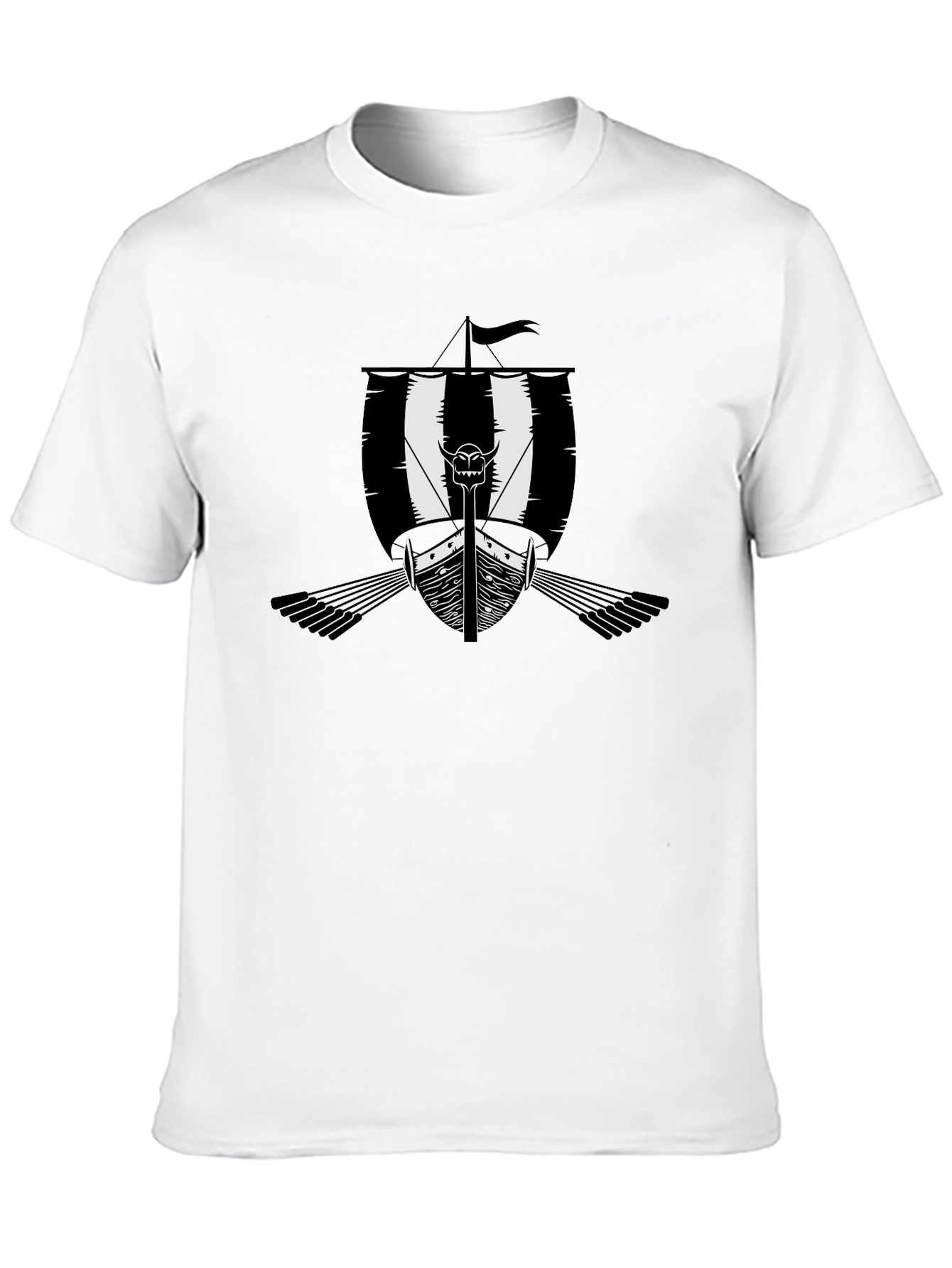 Black Viking Ship Graphic Tee - Mens