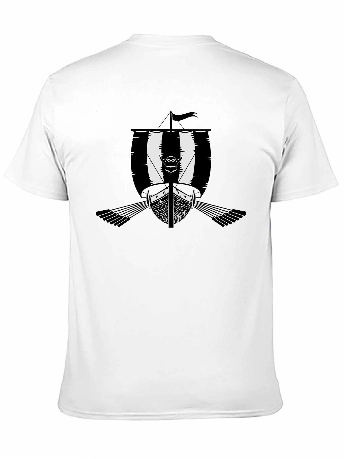 Black Viking Ship Graphic Tee - Mens