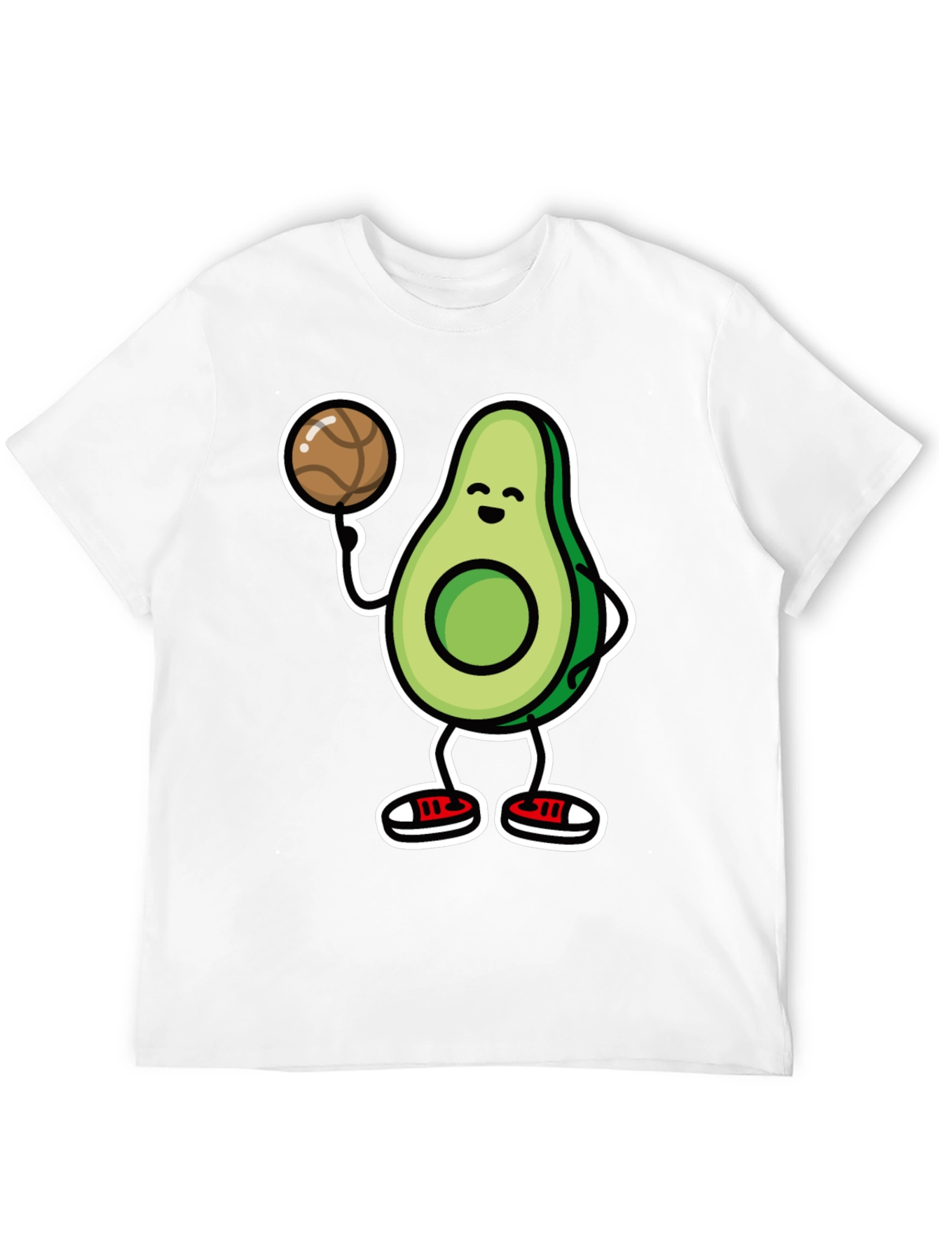 Avocado Basketball T-Shirt - Black Cartoon Style