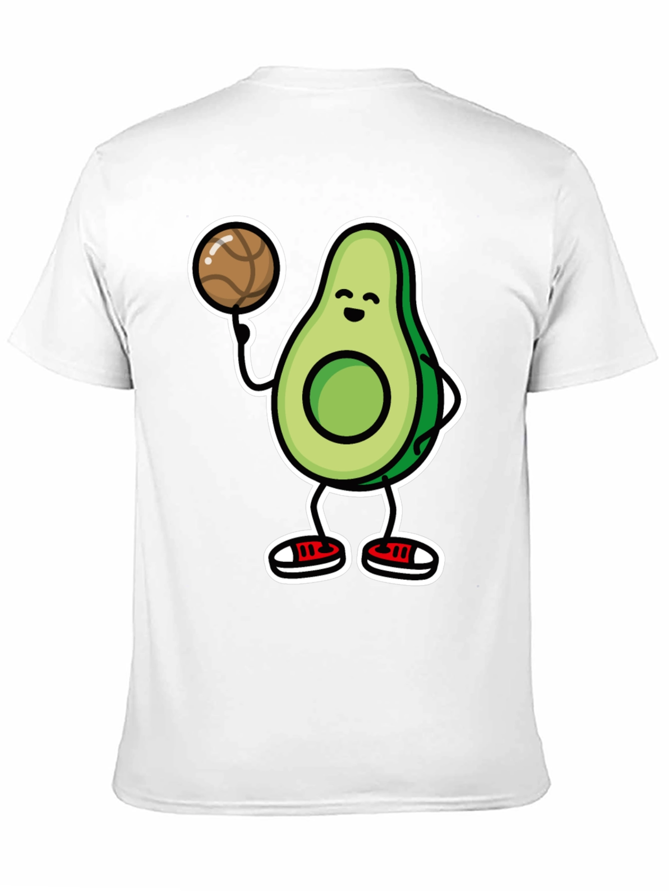 Avocado Basketball T-Shirt - Black Cartoon Style