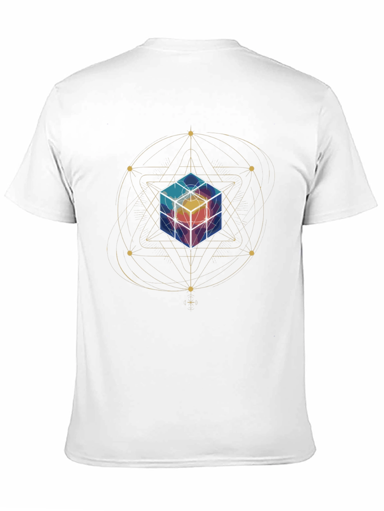 Geometric Cube Graphic Tee - Black T-Shirt