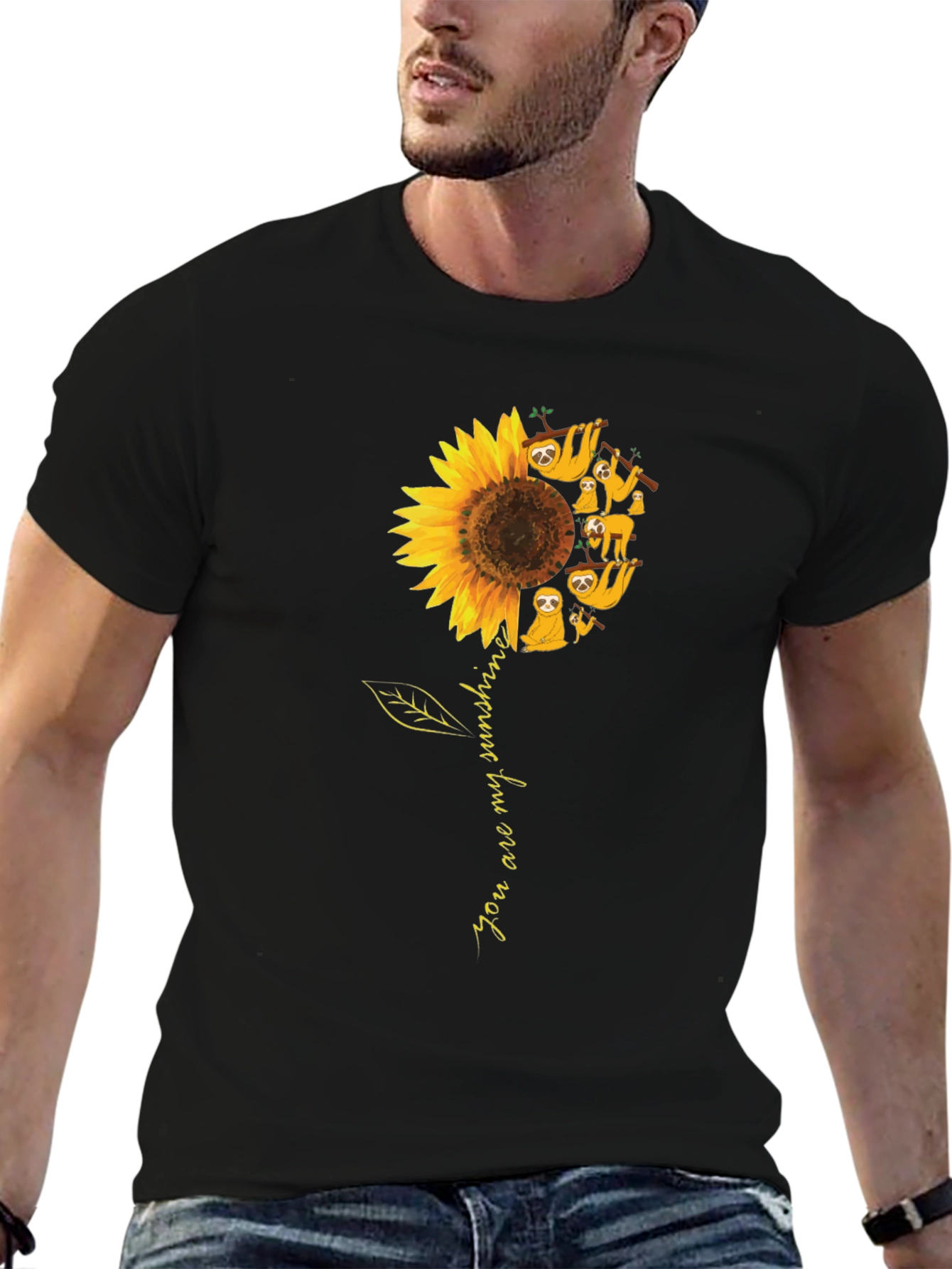 Sloth Sunflower Graphic T-Shirt - You Are My Sunshine