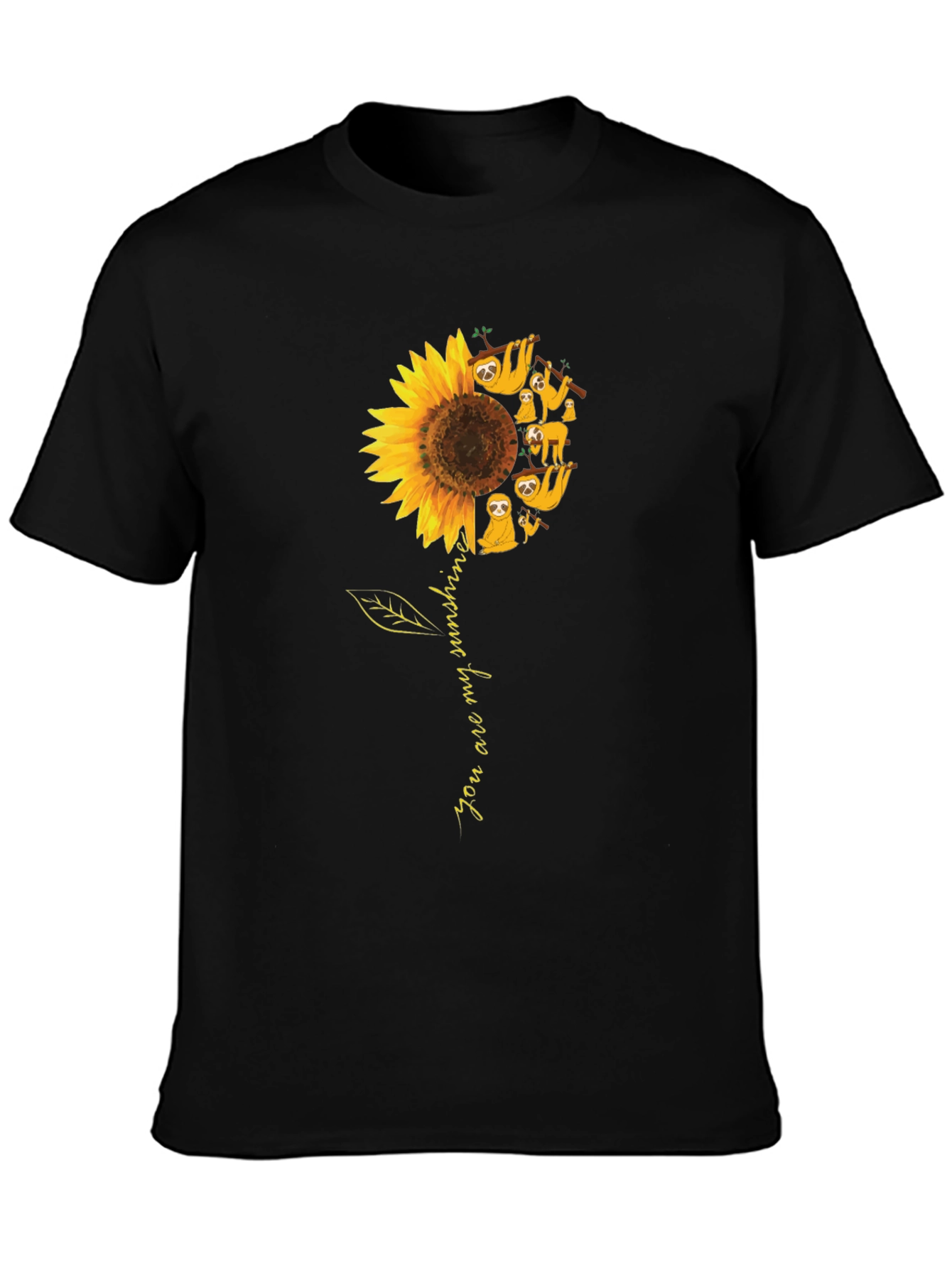 Sloth Sunflower Graphic T-Shirt - You Are My Sunshine